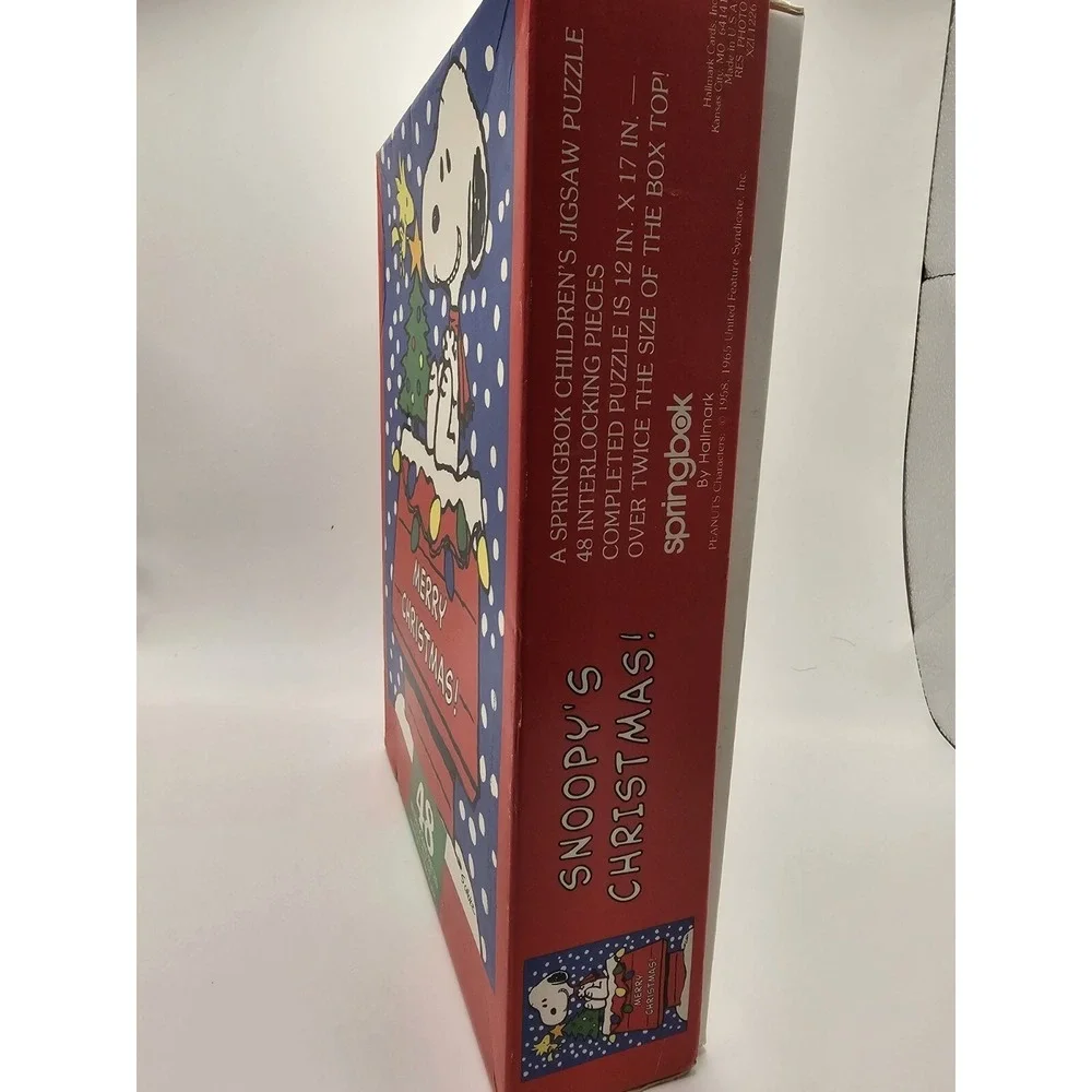 Vintage Springbok Peanuts Snoopy's Christmas Jigsaw Puzzle 48 Piece Hallmark